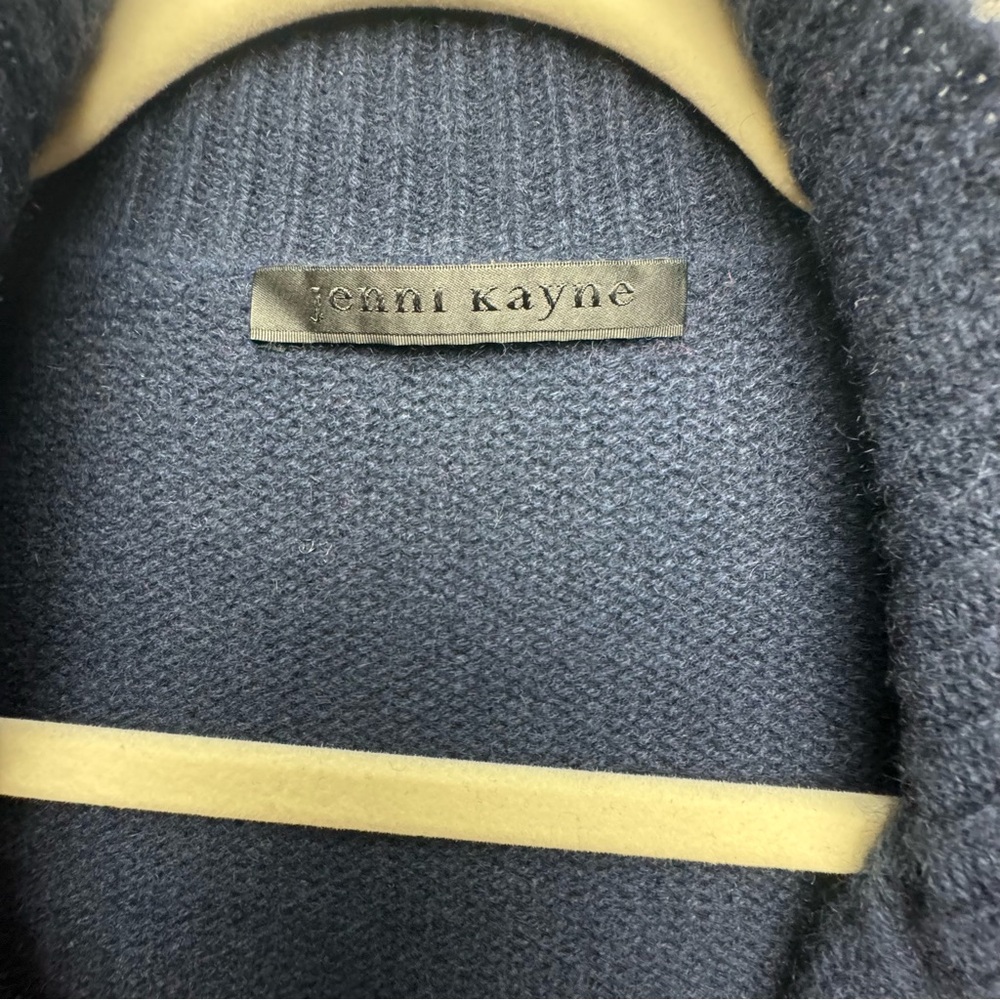 Jenni Kayne cashmere blue red soft full zip cardigan - Picture 4 of 11